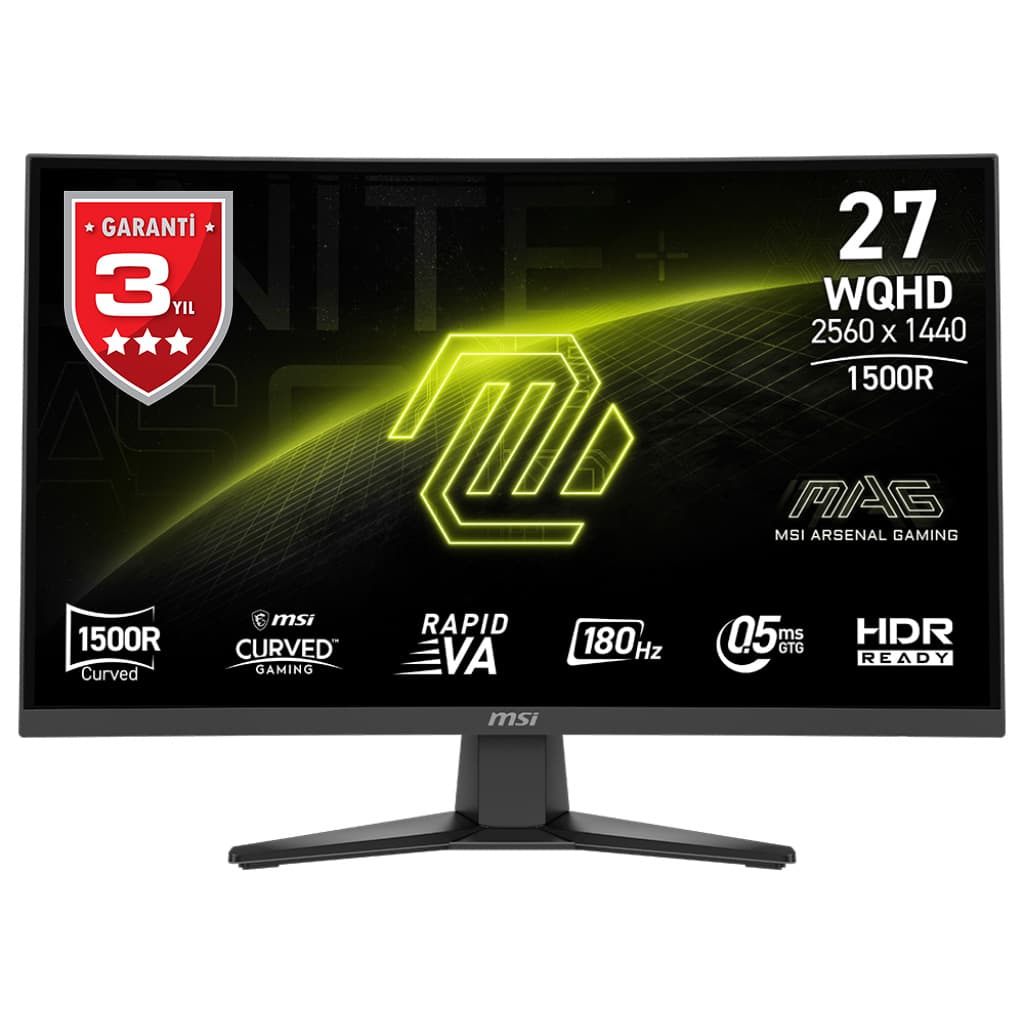 MSI 27 MAG 275CQF E18 2560x1440 (WQHD) CURVE 1500R RAPID VA 180HZ 0.5MS FREESYNC GAMING MONITOR