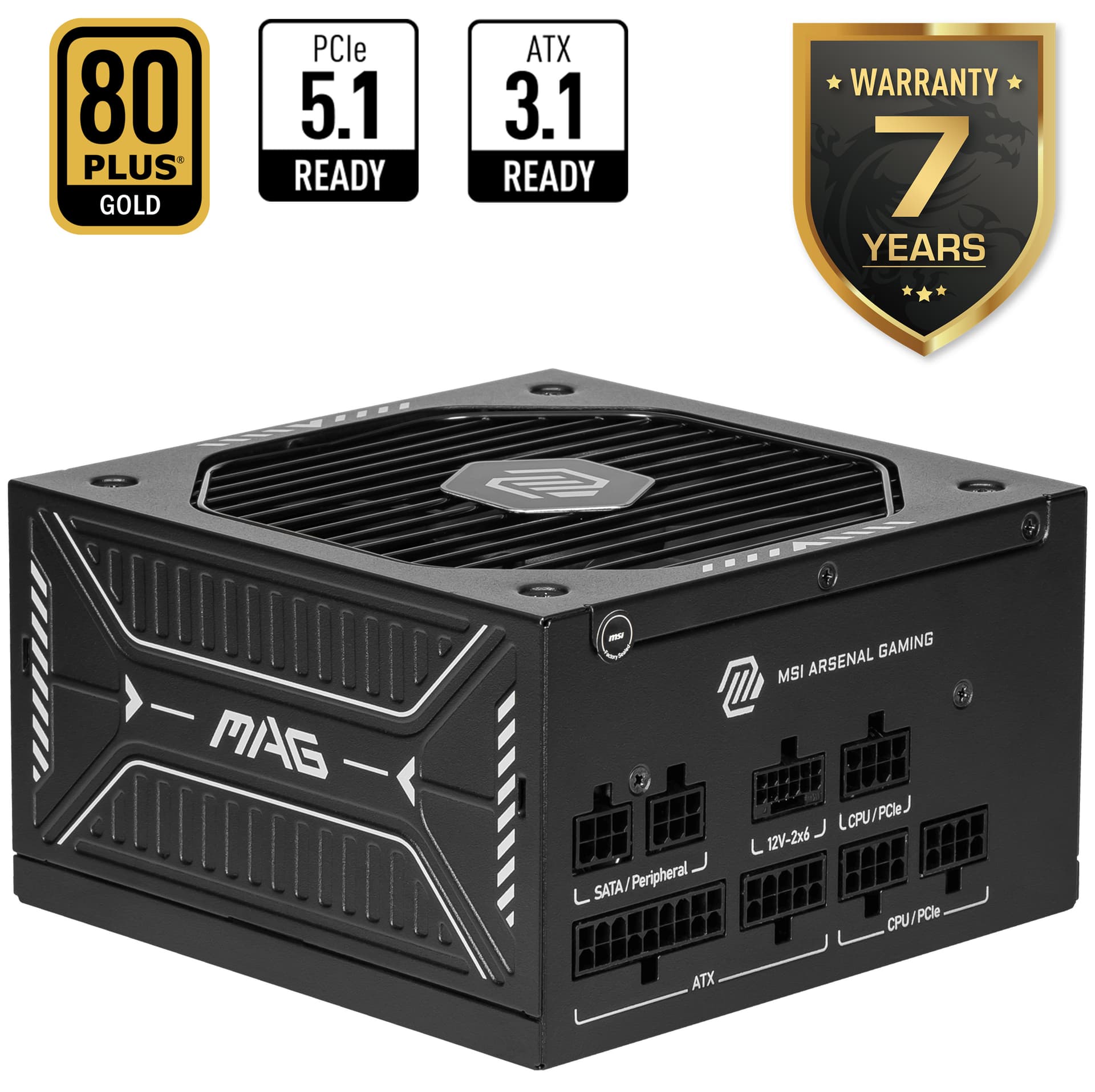 MSI Psu Mag A750GLS PCIE5 ATX V3.1 750W PCIE 5.1 Ready 80+ Gold Power Supply