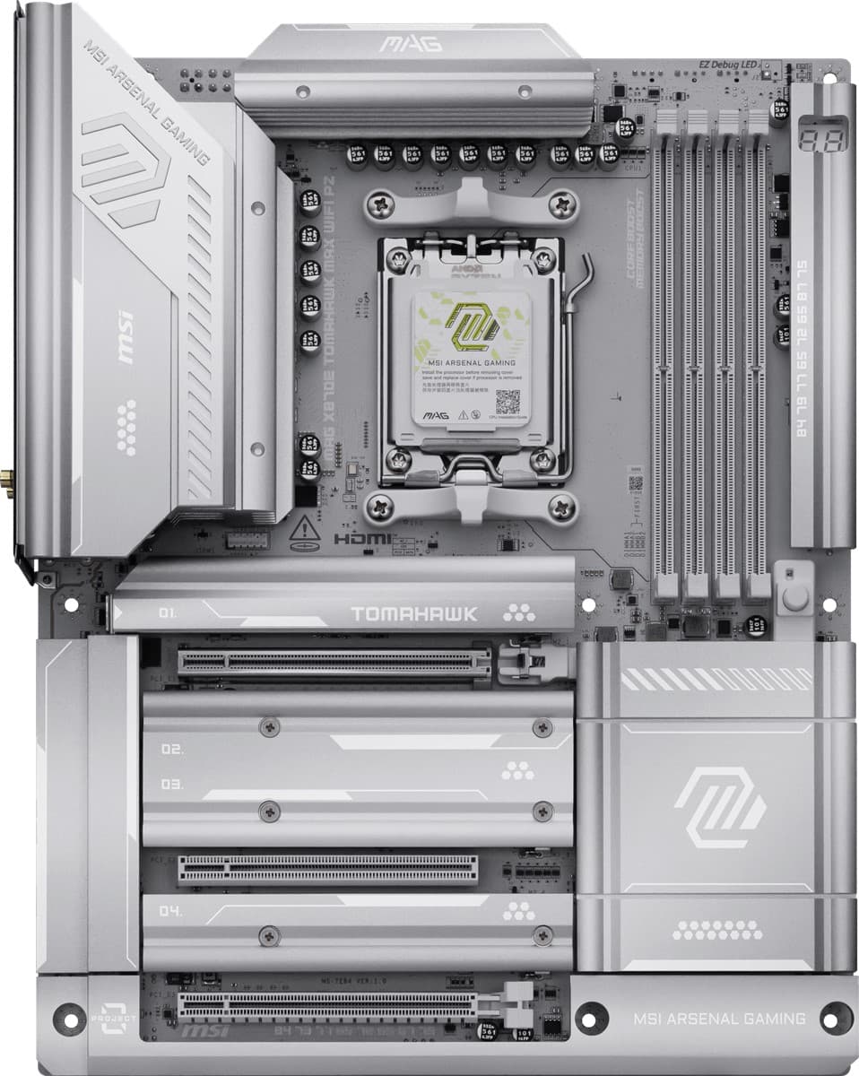 MSI MB Mag X870E Tomahawk MAX WIFI PZ AM5 DDR5 8400MHZ(OC) USB4 4X M.2 HDMI 2X DP 40 Gbps 5G LAN WIFI 7 RGB ATX