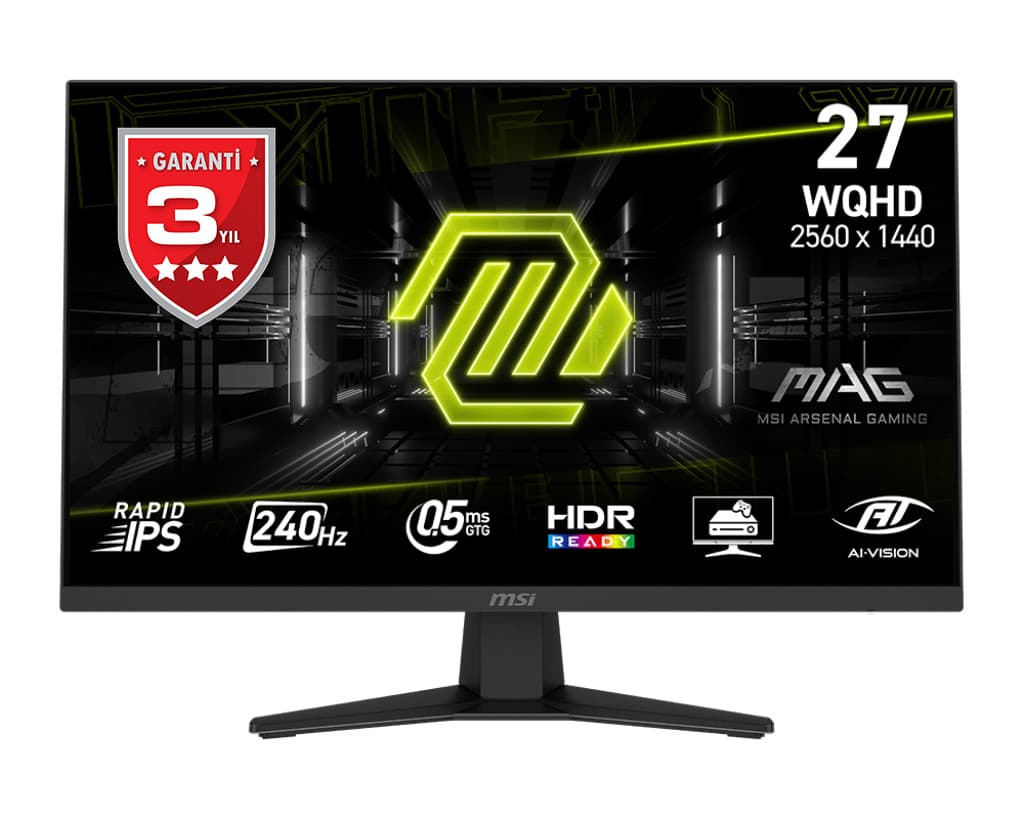 MSI 27 MAG 274QF X24 2560x1440 (WQHD) 16:9 FLAT RAPID IPS 240HZ 0.5MS (Min.) FREESYNC PREMIUM GAMING MONITOR