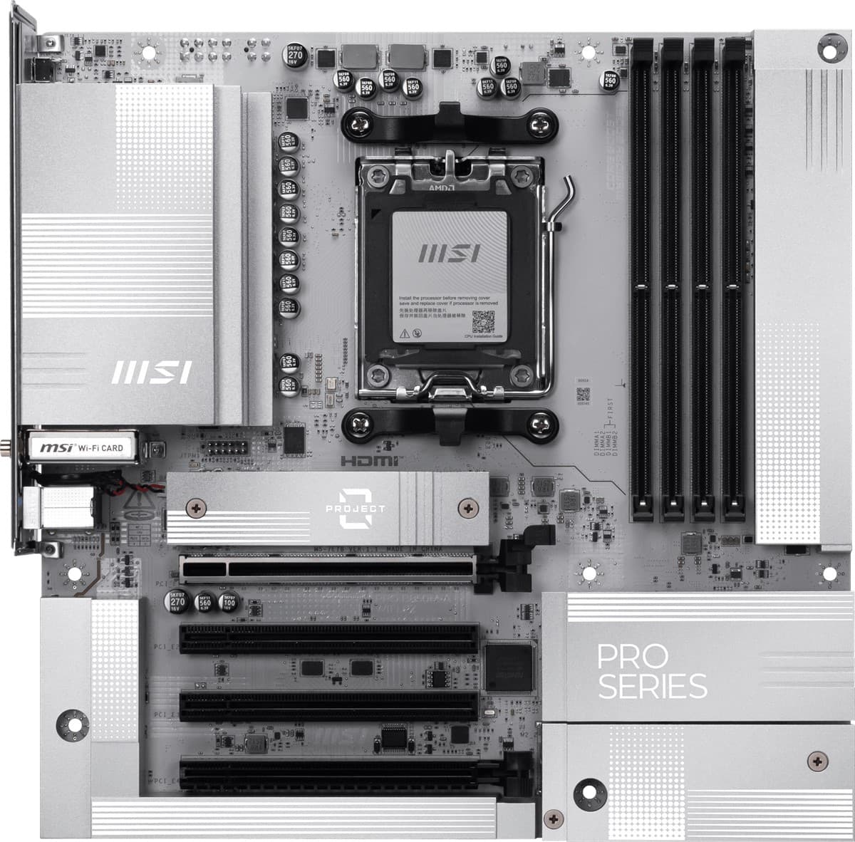 MSI MB PRO B850M-A WIFI PZ AM5 DDR5 8200MHZ(OC) 4X PCI-E X16 HDMI DP 2X M.2 USB 10GBS 5G LAN Wi-Fi 7 Matx