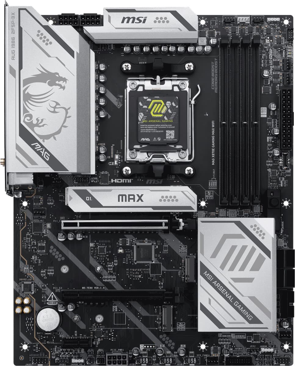 MSI MB MAG X870E GAMING MAX WIFI AM5 DDR5 8200MHZ(OC) 3x M.2 USB 40Gbps HDMI DP 5G LAN WIFI 7 RGB ATX