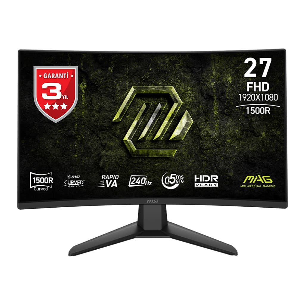 MSI 27 MAG 274CF X24 1920x1080 (FHD) 16:09 CURVE 1500R RAPID VA 240Hz 0.5MS (Min.) FREESYNC PREMIUM GAMING MONITOR