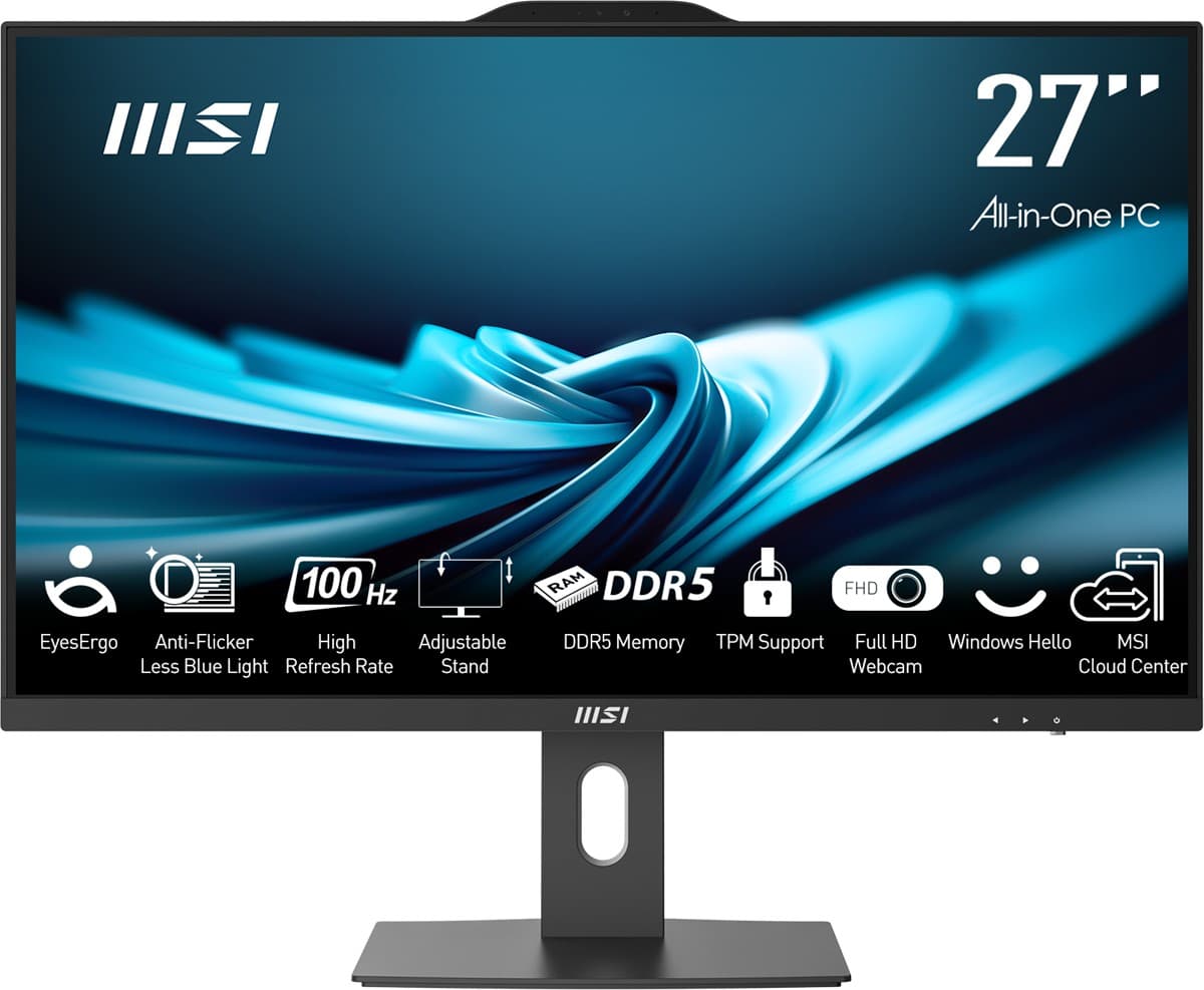 MSI PRO AP272P 14M-867XEU 27 FHD (1920X1080) I5-14400 16GB DDR5 512GB SSD Fdos Siyah Aio PC