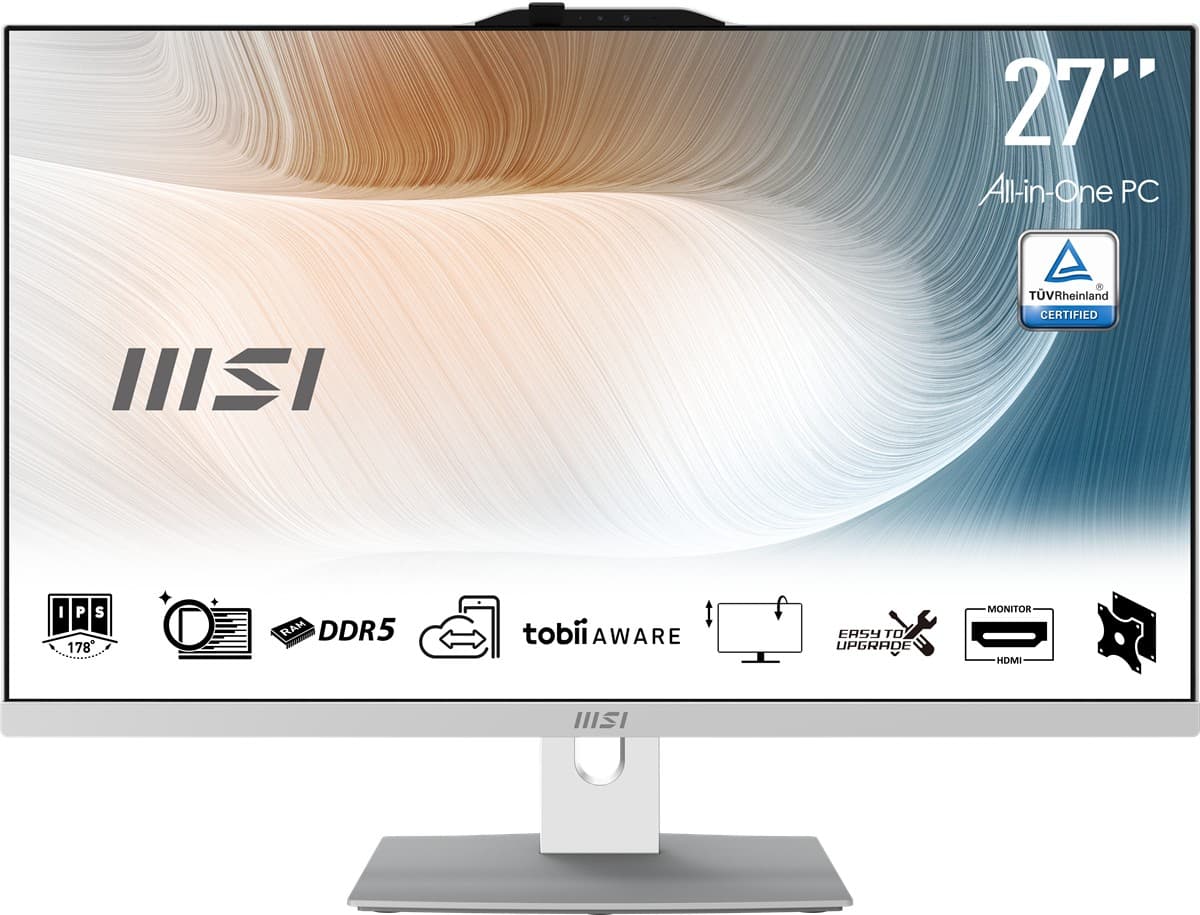 MSI Modern AM272P 1M-1294XEU 27 FHD 16:9 (1920X1080) Core 5 120U 16GB DDR5 512GB SSD Fdos Beyaz Aio PC