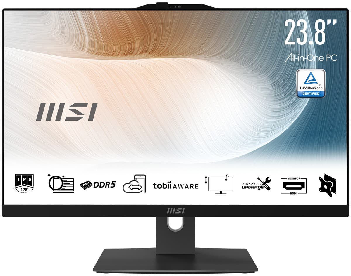 MSI Modern AM242P 1M-2287EU 23.8 FHD 16:9 (1920X1080) Core 7 150U 16GB DDR5 512GB SSD Fdos Siyah Aio PC