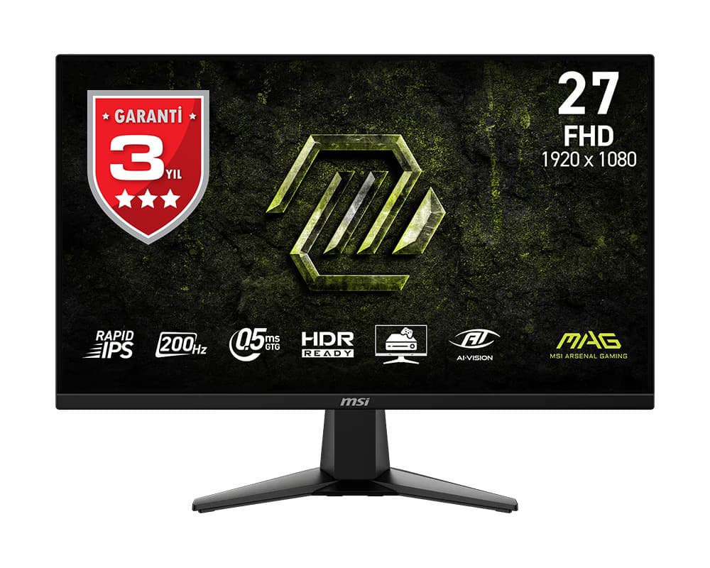 MSI 27 MAG 275F E20 1920x1080 (FHD) 16:9 FLAT RAPID IPS 200HZ 0.5MS (Min.) ADAPTIVE-SYNC GAMING MONITOR