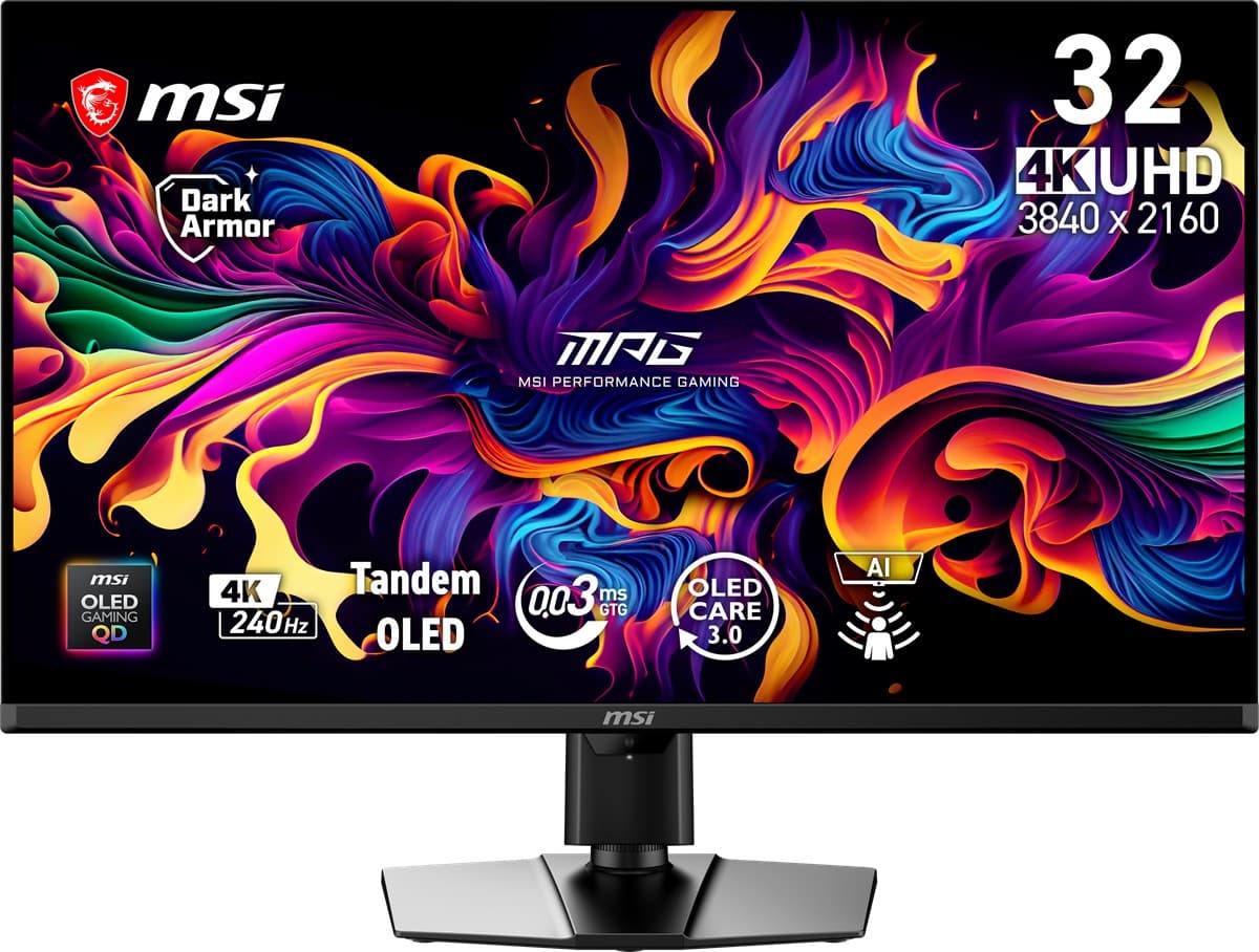 MSI 31.5 MPG 322UR QD-OLED X24 3840x2160 (UHD) 16:9 FLAT QD-OLED 240HZ 0.03MS FREESYNC PREMIUM PRO GAMING MONITOR