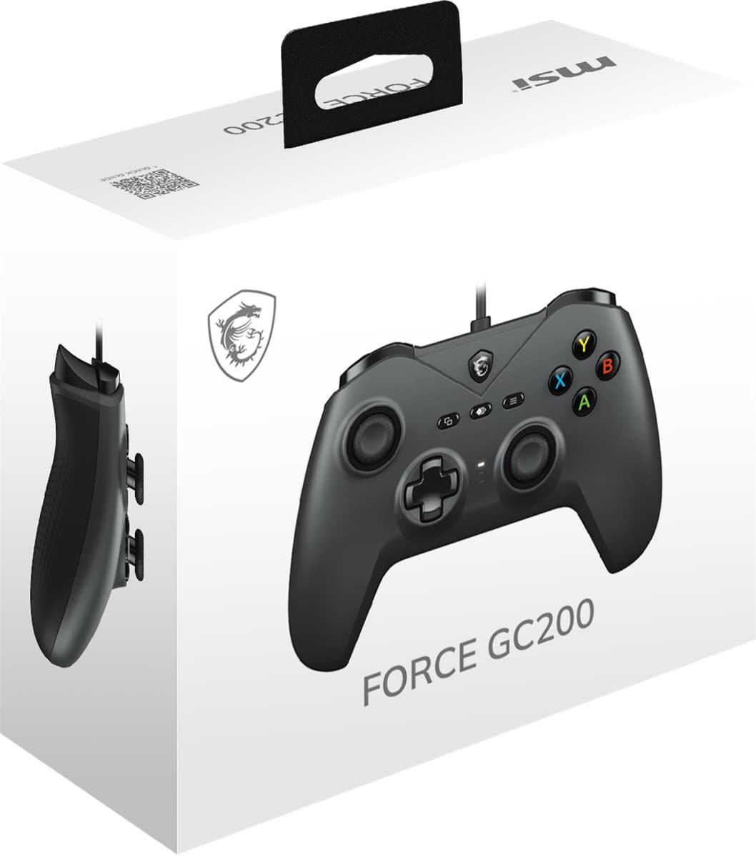MSI GG Force GC200 Siyah Oyun Kolu Kablolu PC/Android 8+ Desteğı Çıft Titresim Motoru 2M