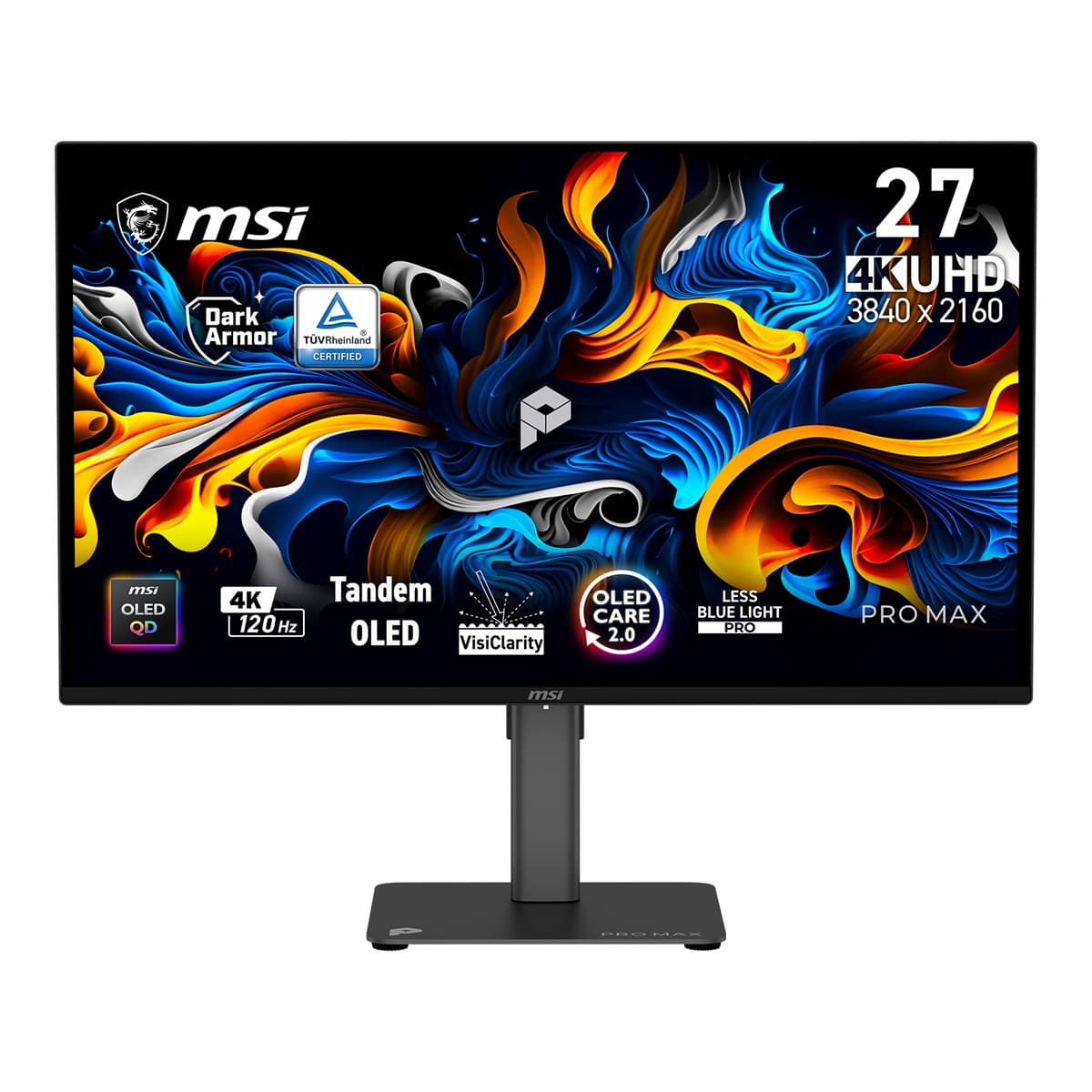 MSI 26.5 PRO MAX 271UPX12G 3840x2160 16:9 FLAT QD-OLED 120HZ 0.03MS (GtG) FREESYNC PREMIUM PRO PIVOT MONITOR