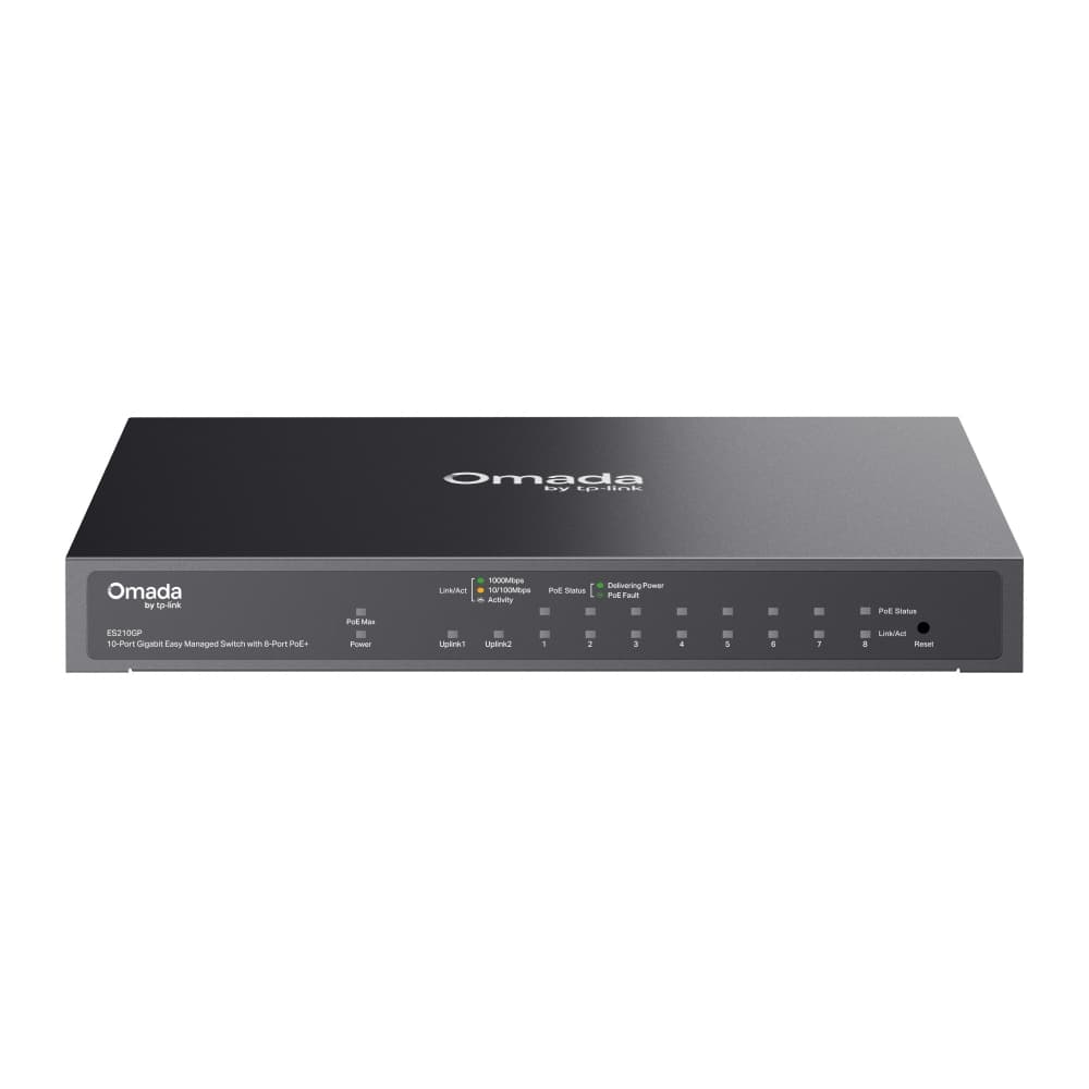 TP-LINK OMADA ES210GP 10-PORT 8 X PoE+ GIGABIT KOLAY YONETILEBILIR SWITCH