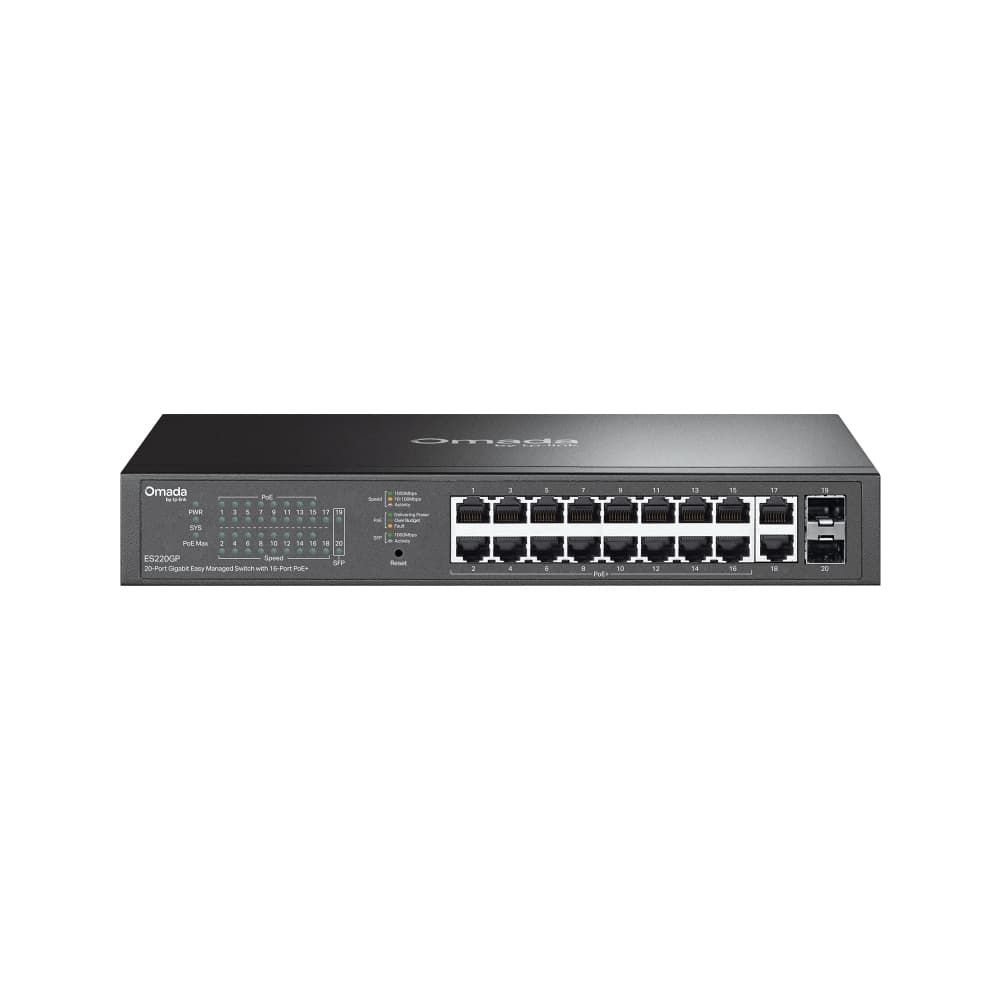 TP-LINK OMADA ES220GP 20 PORT 16 X PoE+ GIGABIT KOLAY YONETILEBILIR SWITCH