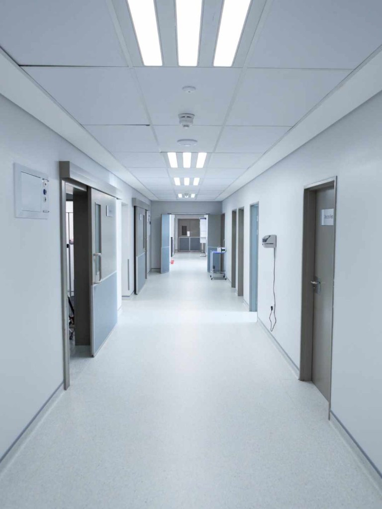 Healthcare sector IT infrastructure hospital corridor