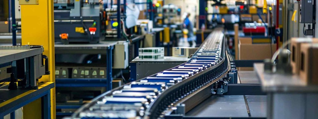 Manufacturing facility conveyor belt production line — industrial IT infrastructure